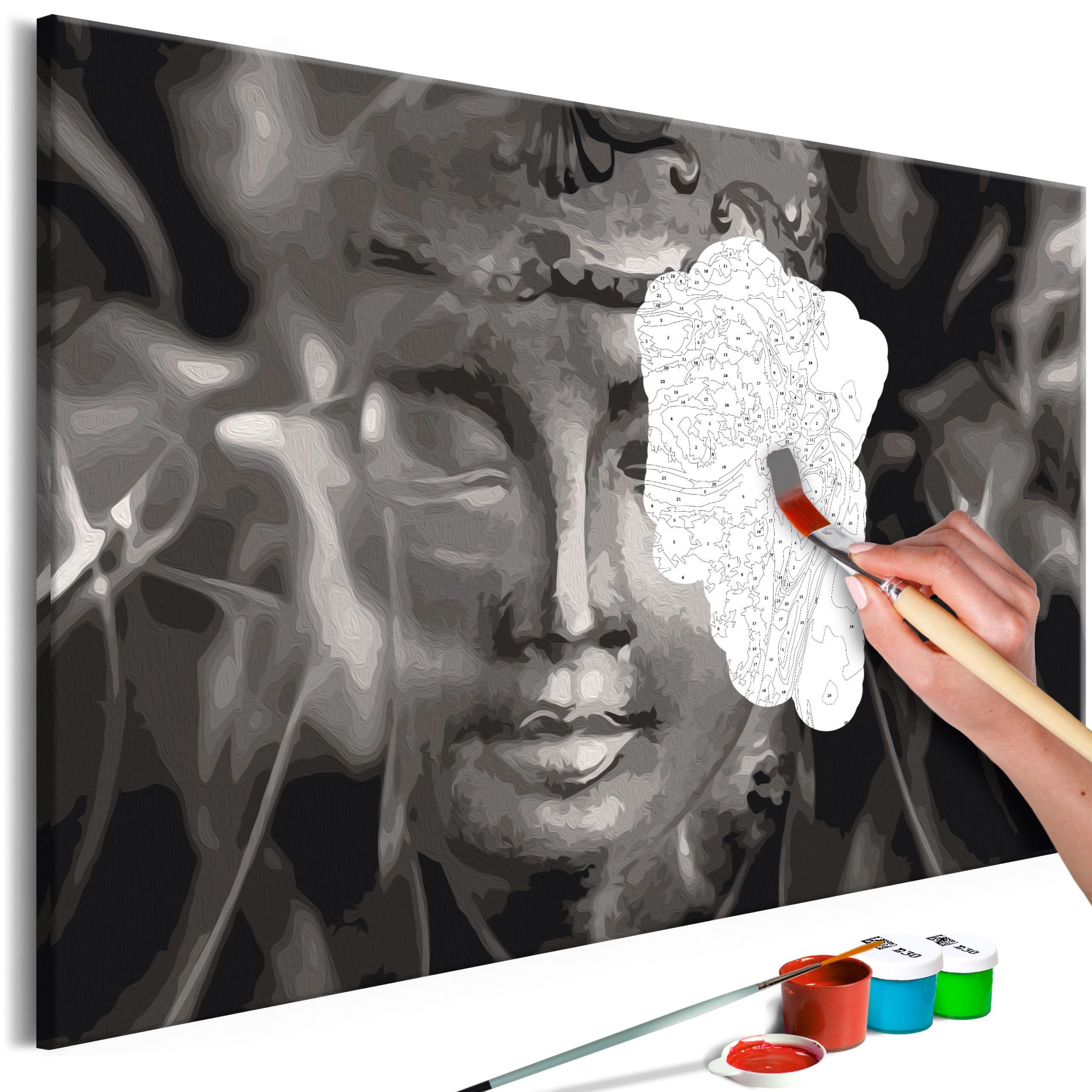Harden Meevoelen specificeren Doe-het-zelf op canvas schilderen – Buddha in Black and White – Walldeqo |  Schilderij | Canvas | Fotobehang | Kamerschermen en wanddecoratie