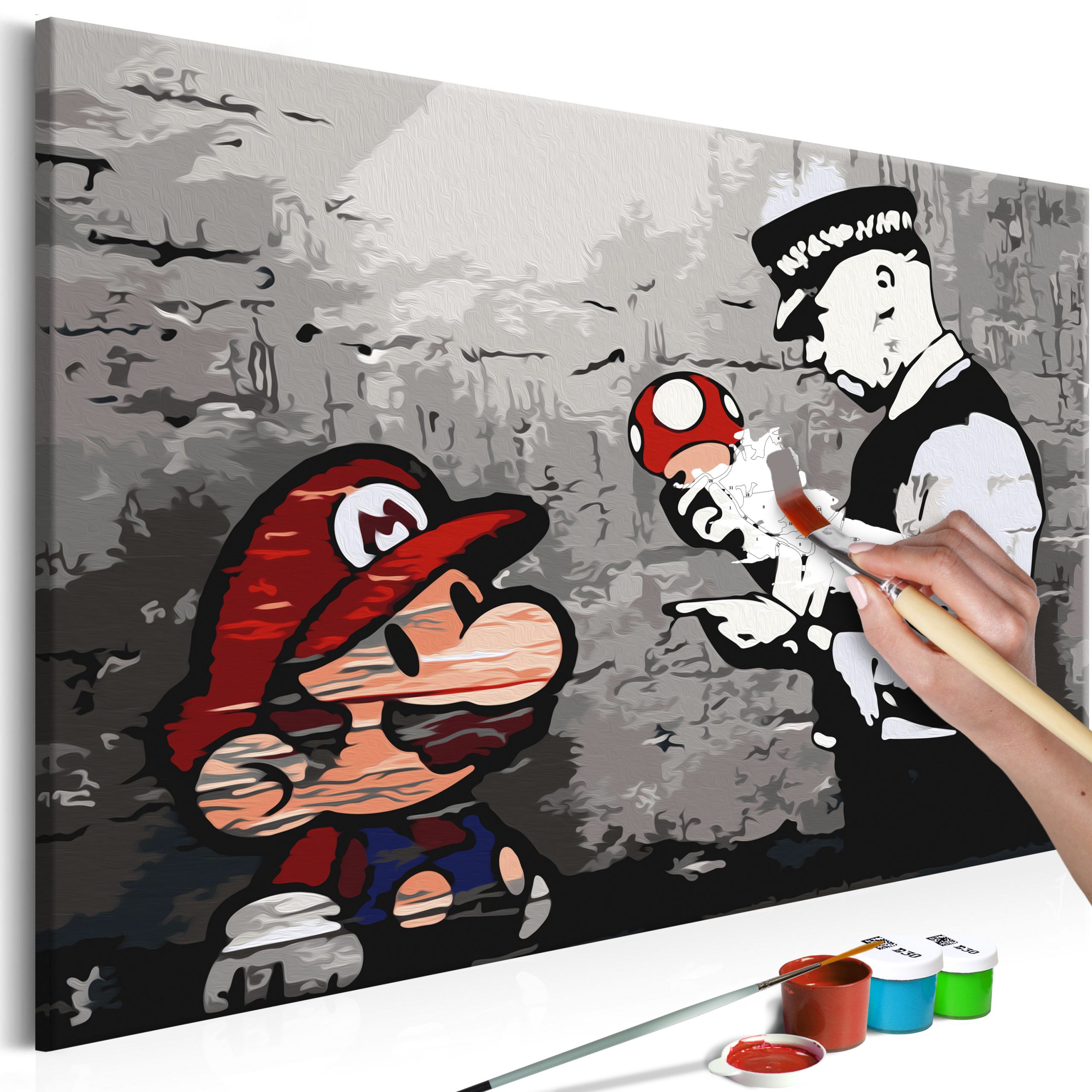 oppervlakkig sleuf Bekwaam Doe-het-zelf op canvas schilderen – Mario (Banksy) – Walldeqo | Schilderij  | Canvas | Fotobehang | Kamerschermen en wanddecoratie